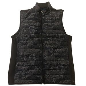Perry Ellis Black Camo Quilted Vest.2238